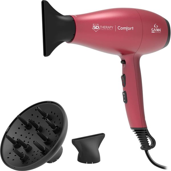 Ga.Ma GH0501 Asciugacapelli Comfort Halogen 5D Therapy Con Diffusore 2200 W Rosso-image