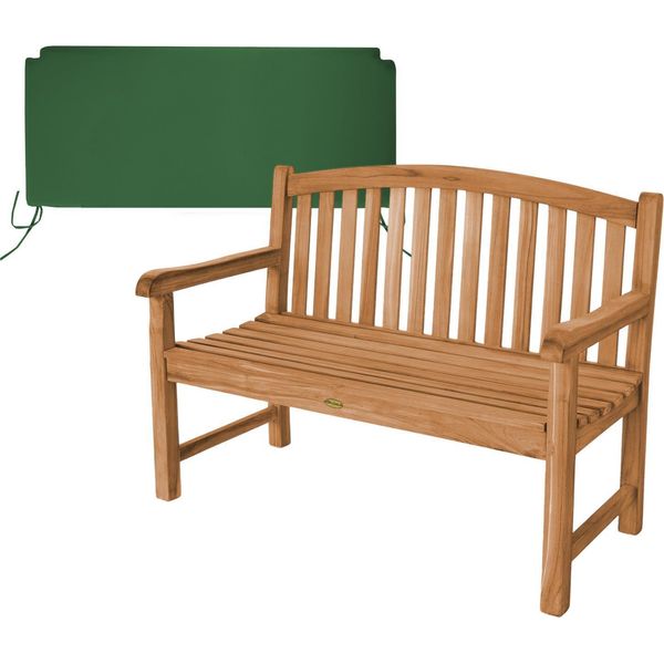 Teako Design Elegante Panchina Da Giardino Bari In Teak - Resistente Alle Intemperie E In Varie Dimensioni (120 Cm, Verde)-image
