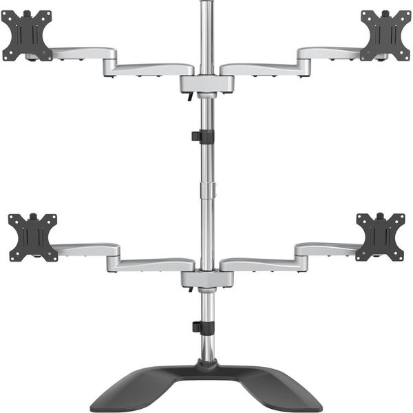 Startech.Com Armquadss Supporto Da Tavolo Per Tv A Schermo Piatto 81,3 Cm (32") Nero, Argento Scrivania"-image