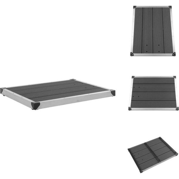 Vidaxl Piatto Doccia Da Giardino In Wpc Acciaio Inox 80 X 62 Cm Grigio - Piatti Doccia-image