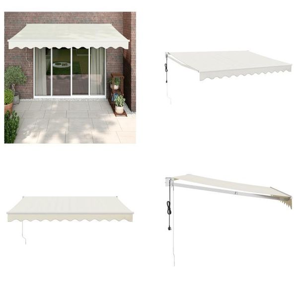 Vidaxl Tenda Da Sole Elettrica A Manovella Crema 3,5X2,5 M - Tenda Da Sole - Tenda Da Sole Retrattile - Tenda Da Sole Retrattile-image