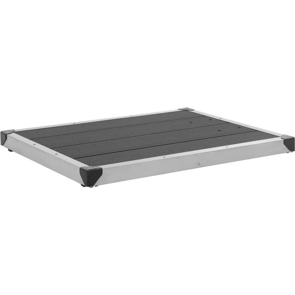The Living Store Piatto Doccia Da Giardino In Wpc Acciaio Inox 80 X 62 Cm Grigio-image