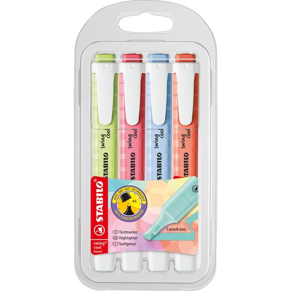 Stabilo 275/4-08-1 Evidenziatore 4 Pz Punta Smussata Colori Assortiti-image