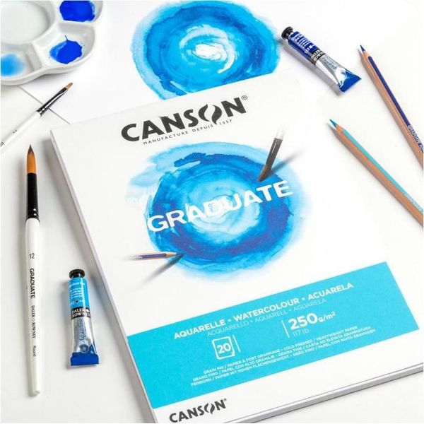 Canson Graduate Watercolour Blocco Di Carta Da Disegno 20 Fogli-image