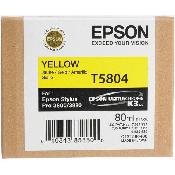 Epson T5804 - 80 Ml - Giallo - Originale - Cartuccia D'inchiostro - Per Stylus Pro 3800, Pro 3880-image