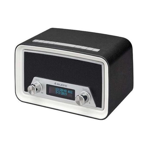New Majestic DAB-842N Radio Con Sveglia Orologio Digitale Nero Bianco-image