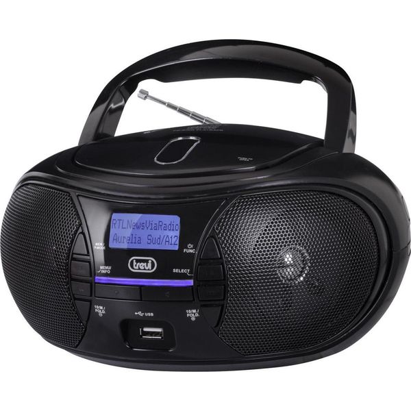 Trevi Cmp 581 Dab Stereo Portatile Boombox Cd Dab Dab+ Usb AUX-IN Nero-image