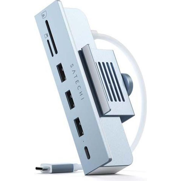 Satechi USB-C Clamp Hub Cablato Usb 3.2 Gen 2 (3.1 Gen 2) Type-C Blu-image