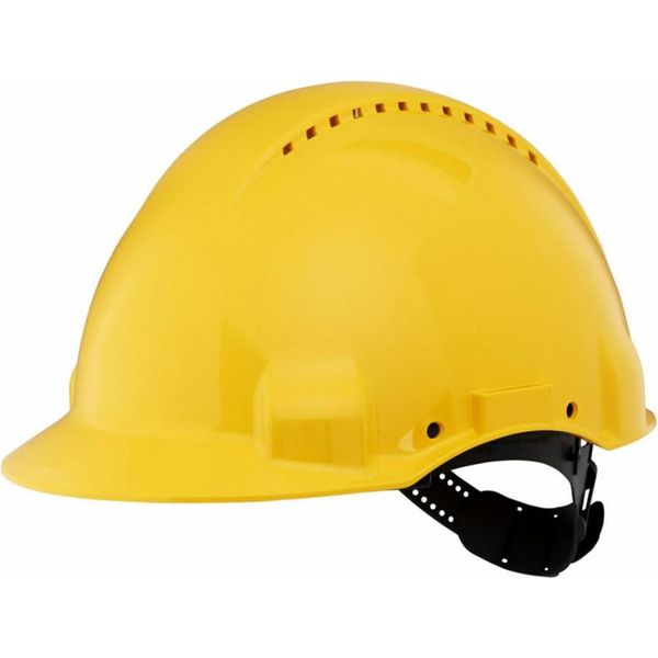3M G3000CUV-GU Casco Di Protezione Acrilonitrile Butadiene Stirene (Abs), Polietilene Ad Alta Intensità, Plastica, Poliestere Giallo-image