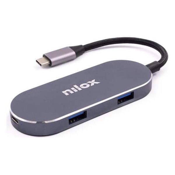 Nilox Mini Docking Station Hdmi 3USB Pd Usb 3.2 Gen 1 (3.1 Gen 1) Type-C Argento-image