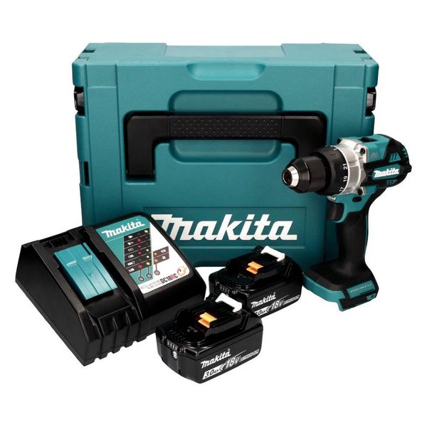 Trapano Avvitatore A Batteria Makita Ddf 486 Rfj 18 V 130 Nm Brushless + 2X Batteria Ricaricabile 3,0 Ah + Caricabatterie + Makpac-image