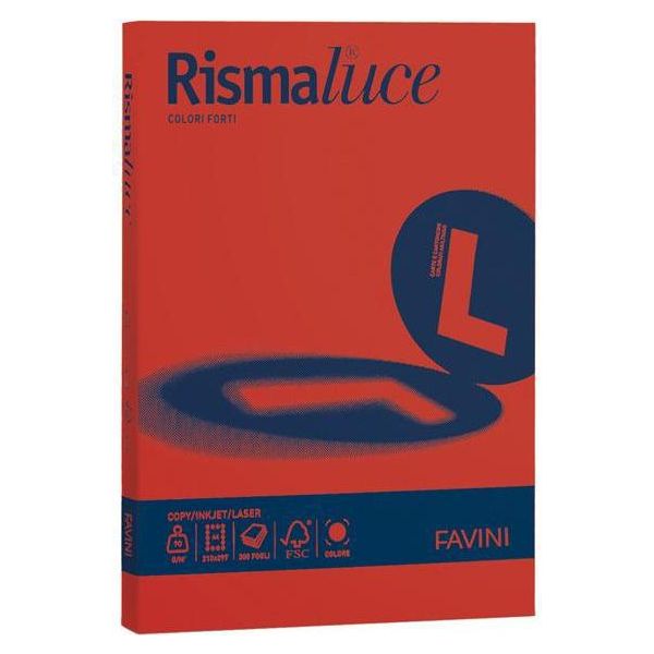 Favini Rismaluce Carta Inkjet A4 (210X297 Mm) 50 Fogli Rosso-image