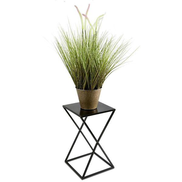 Howhomely Sgabello Per Fiori In Metallo Nero 40 Cm - Portafiori, Colonna Per Fiori Moderna-image
