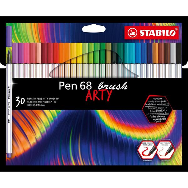 Stabilo Pen 68 Brush Arty Marcatore Colori Assortiti 30 Pz-image