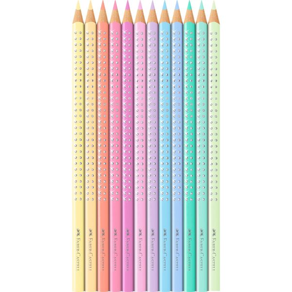FABER-CASTELL 201910 Matite Colorate Sparkle Pastel - Astuccio In Metallo Da 12, Assortite-image