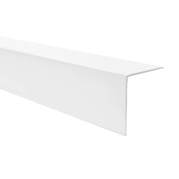 Quest Profilo Angolare Decorativo In Pvc 50X20 Mm, 2 M, Protezione Bordi, Bianco-image