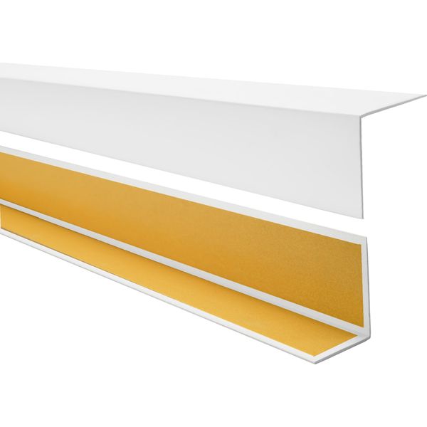 Quest Profilo Angolare Decorativo Autoadesivo In Pvc 30X30 Mm, 1,5 M, Protezione Bordi, Bianco-image