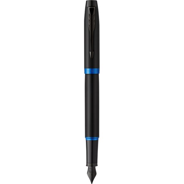 Parker Im Vibrant Rings Penna Stilografica Sistema Di Riempimento Della Cartuccia Nero, Blu 1 Pz-image