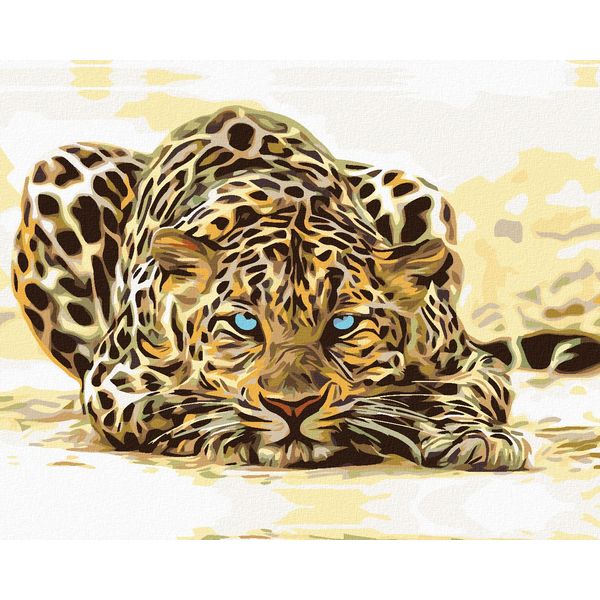 Zuty - Diamond Painting - Waiting Leopard, 40X50 Cm, Tela Tesa Su Telaio-image