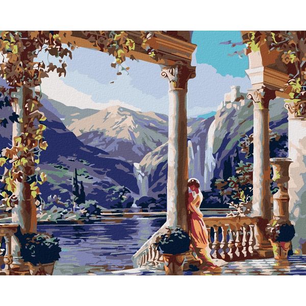 Zuty - Quadro Diamante - Castello Sul Lago, 40X50 Cm, Tela Tesa Su Telaio-image