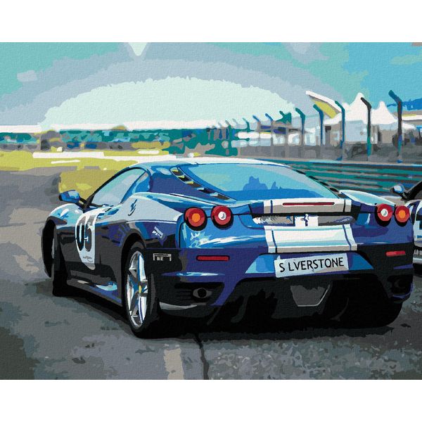 Zuty - Quadro Diamante - Auto Blu Sportiva Ferrari, 40X50 Cm, Senza Cornice E Senza Tela Chiusa-image