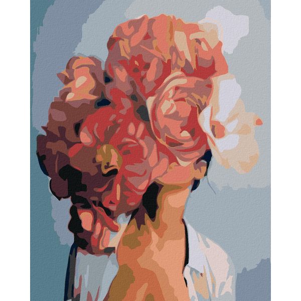 Zuty - Quadro Diamante - Donna Con Fiore Rosso, 40X50 Cm, Fuori Tela Su Telaio-image