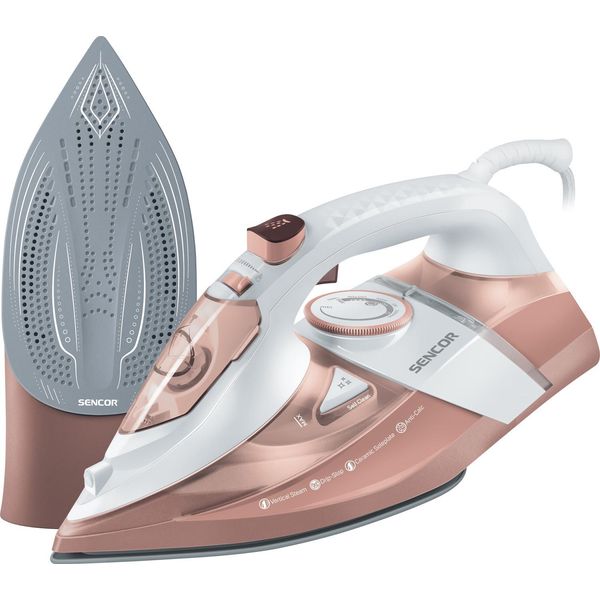 Sencor Ssi 8300RS Ferro Da Stiro Ferro A Vapore Ceramica 3200 W Marrone, Bianco-image