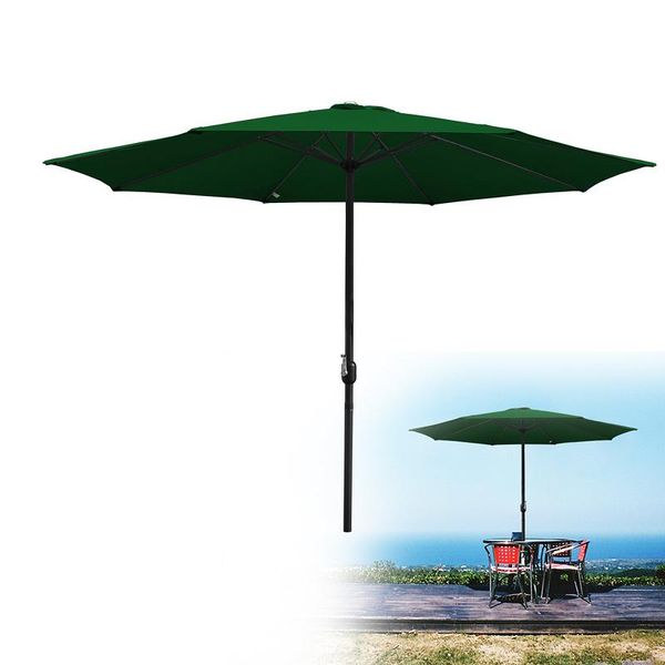 Fiqops 2,7 M Ombrellone UV40+ Inclinabile Ombrellone Da Giardino Ombrellone Da Spiaggia, Verde-image