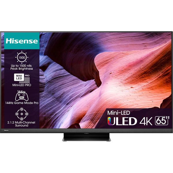 Hisense 65U8KQ Tv 165,1 Cm (65") 4K Ultra Hd Wi-Fi Nero, Grigio 500 Cd/M²"-image