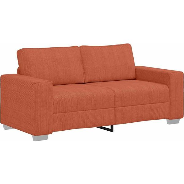Vidaxl Divano A Due Posti Rosso Arancione 180X77X82 Cm Tessuto Cord-image