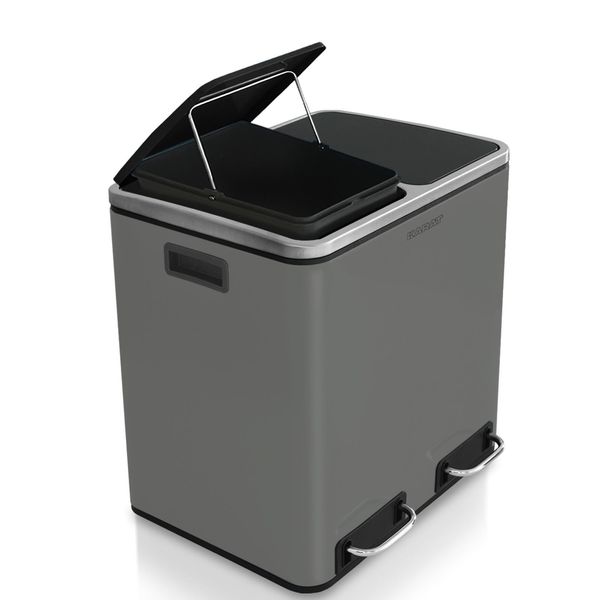 Cestino A Pedale Karat Felix Con Sistema Di Separazione Dei Rifiuti Antracite 2 X 15 Litri (30 Litri)-image