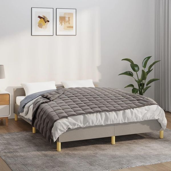 The Living Store Coperta Pesata Grigia 138X200 Cm 10 Kg Tessuto-image