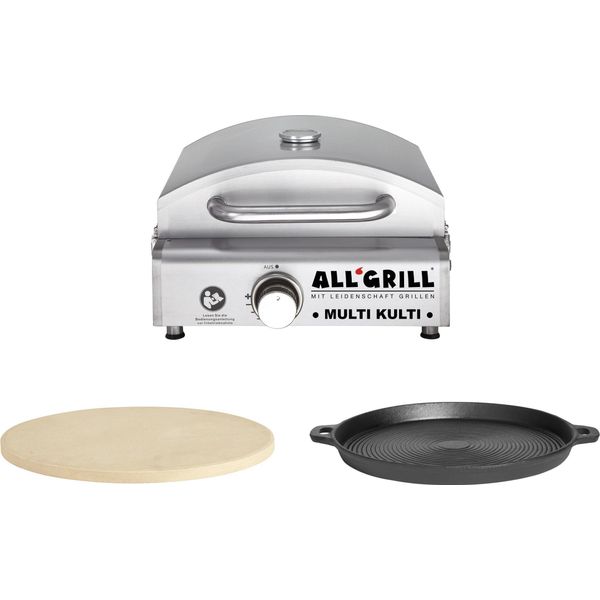 All'grill Multi-Kulti Set 1 Incl. Pietra Per Pizza E Piastra Per Grigliare In Ghisa-image