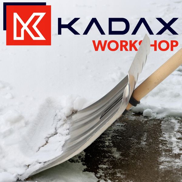Pala Da Neve In Alluminio Kadax "Garo"", Pala Da Neve, Pala Da Neve Con Manico In Legno, Pala Da Neve Robusta, Argento"-image