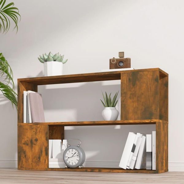 Vidaxl Libreria In Rovere Affumicato 100X24X63 Cm Materiale A Base Di Legno - Libreria - Scaffali Per Libri - Divisorio Per Ambienti - Libreria-image