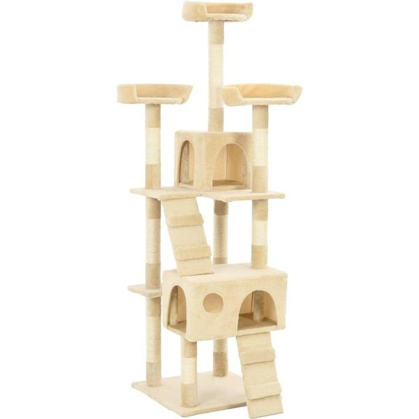 The Living Store Tiragraffi Per Gatti Con Colonne In Sisal 170 Cm Beige-image