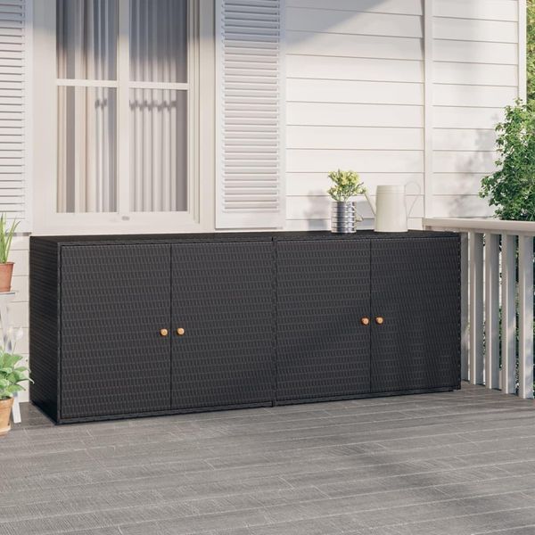 The Living Store Mobile Da Giardino Nero 198X55,5X80 Cm Poly Rattan-image