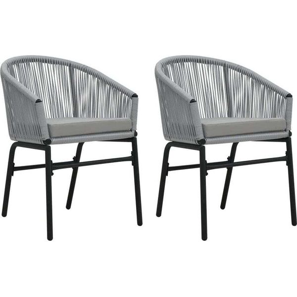 The Living Store Sedie Da Giardino 2 Pz. Rattan Pe Antracite-image
