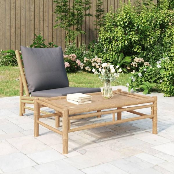 The Living Store Tavolino Da Giardino 100X55X33 Cm In Bambù-image