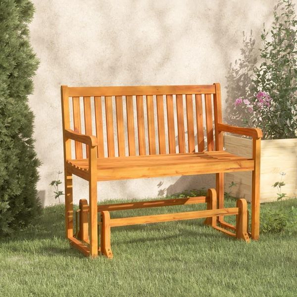 The Living Store Panca A Dondolo Da Giardino 110 Cm In Legno Massiccio Di Acacia-image