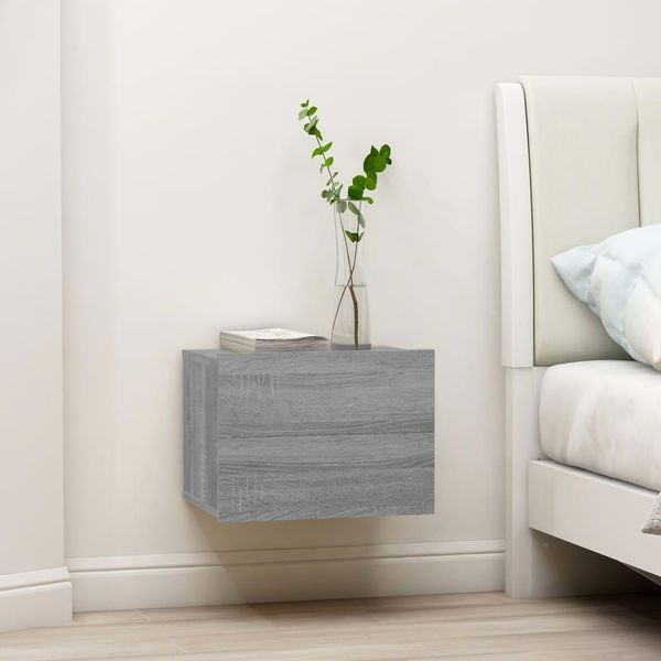 The Living Store Comodini 2 Pz. Grigio Sonoma 40X30X30 Cm Materiale A Base Di Legno-image