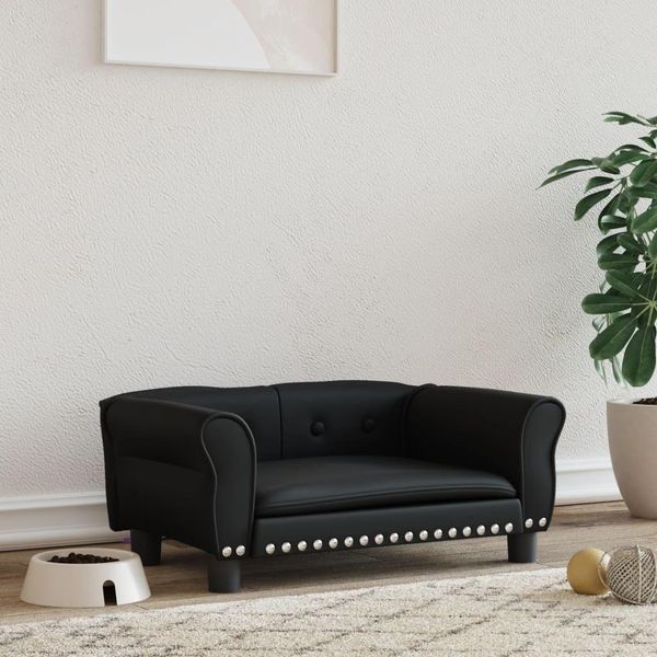 The Living Store Letto Per Cani Nero 70X45X30 Cm Similcuoio-image