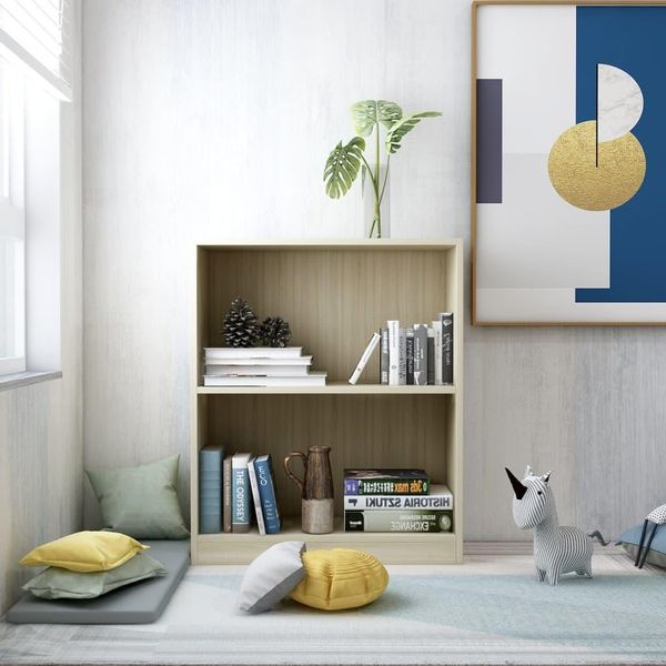The Living Store Libreria Rovere Sonoma 60X24X74,5 Cm Materiale In Legno-image