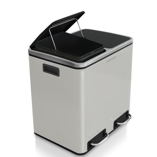 Cestino A Pedale Karat Felix Sistema Di Separazione Bianco 2 X 15 Litri (30 Litri)-image