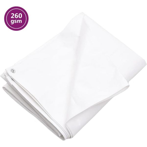 The Living Store Telone 260 G/M² 6X8 M Bianco Hdpe-image