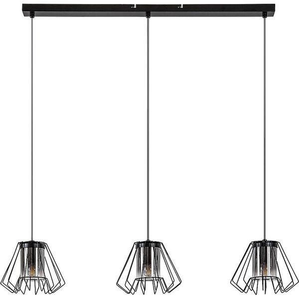 Rabalux 72371 Lampade A Sospensione Emerencia E27 3X Max 40 Metallo Vetro Nero-image