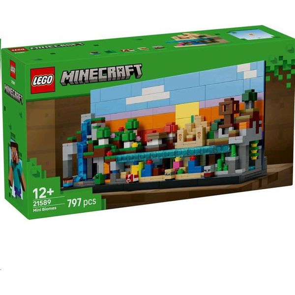 Lego Minecraft Mini-Biome - Set Di Decorazioni Fai-Da-Te - Puzzle 3D Con 5 Micro Figure - Set Di Gioco Creativo Per Costruire E Collezionare - Regalo Da Gamer Per Ragazzi, Ragazze E Adolescenti Dai 12 Anni In Su - 21589-image