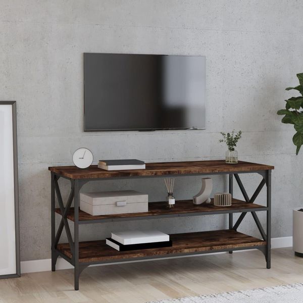 Vidaxl Mobile Tv In Rovere Fumé 100X40X50 Cm - Mobile Tv - Mobili Tv - Mobili Tv - Porta Tv-image