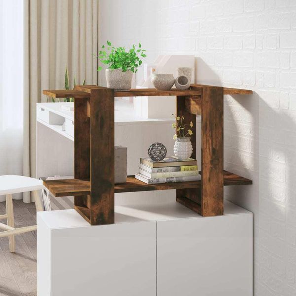 The Living Store Libreria/Divisorio In Rovere Fumé 80X30X51 Cm-image