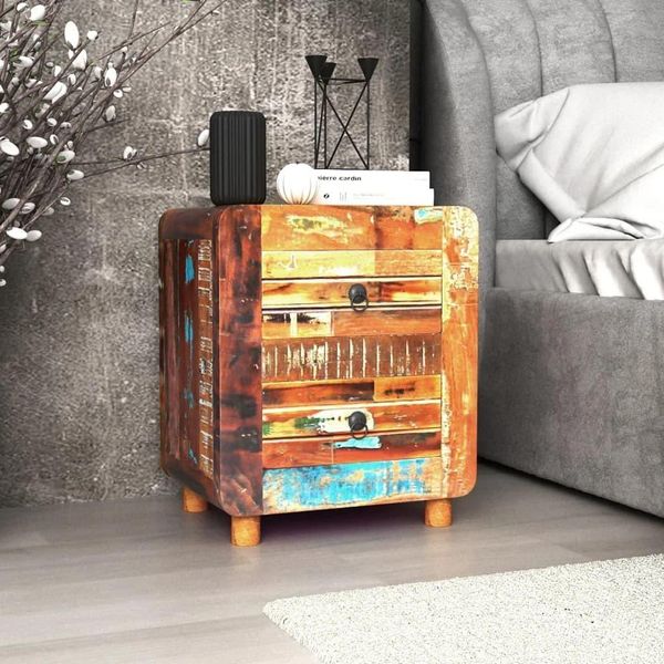 Vidaxl Comodino In Legno Vecchio 43X33X51 Cm - Mobile Contenitore - Mobile Contenitore - Comodino - Comodini-image